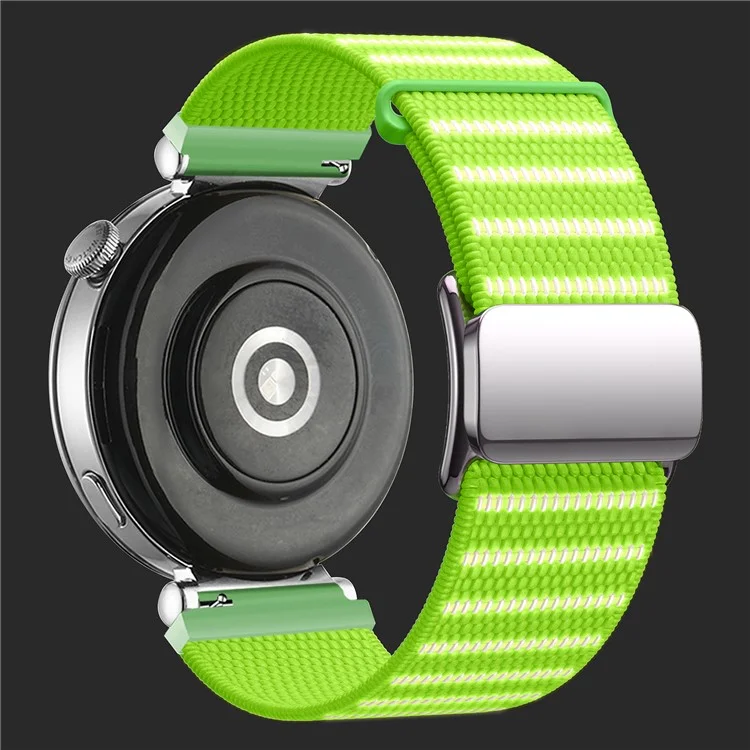 Cinturino per orologio universale da 18 mm con fibbia magnetica riflettente in nylon - Verde