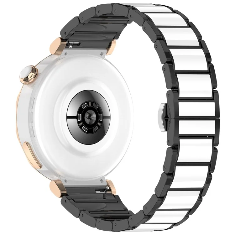 Correa de reloj de cerámica + aleación de zinc para Oppo Watch X2 Mini - Negro+Blanco