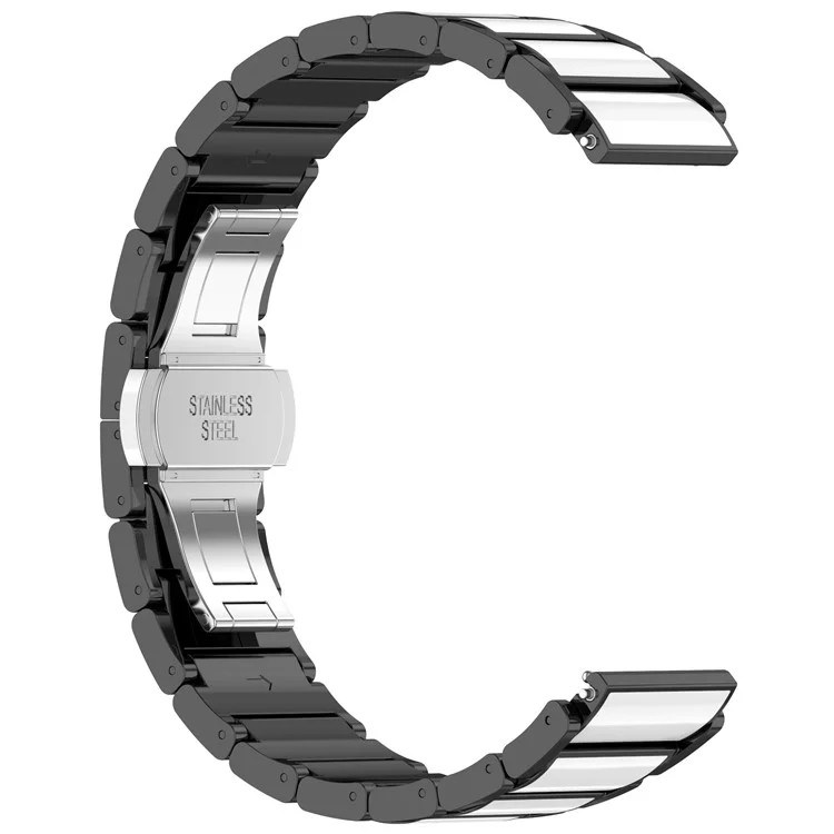 Correa de reloj de cerámica + aleación de zinc para Oppo Watch X2 Mini - Negro+Blanco