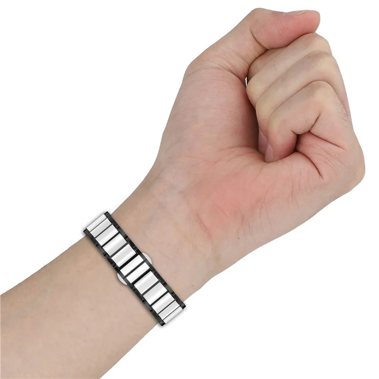 Correa de reloj de cerámica + aleación de zinc para Oppo Watch X2 Mini - Negro+Blanco