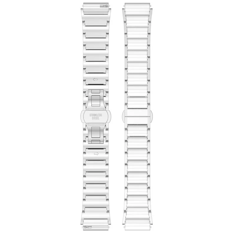 Correa de reloj de cerámica + aleación de zinc para Oppo Watch X2 Mini - Negro+Blanco