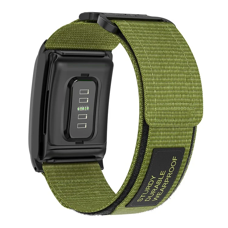 For WHOOP 4.0 Magic Tape Band Stylish Nylon Wrist Strap with Protective Case - Green