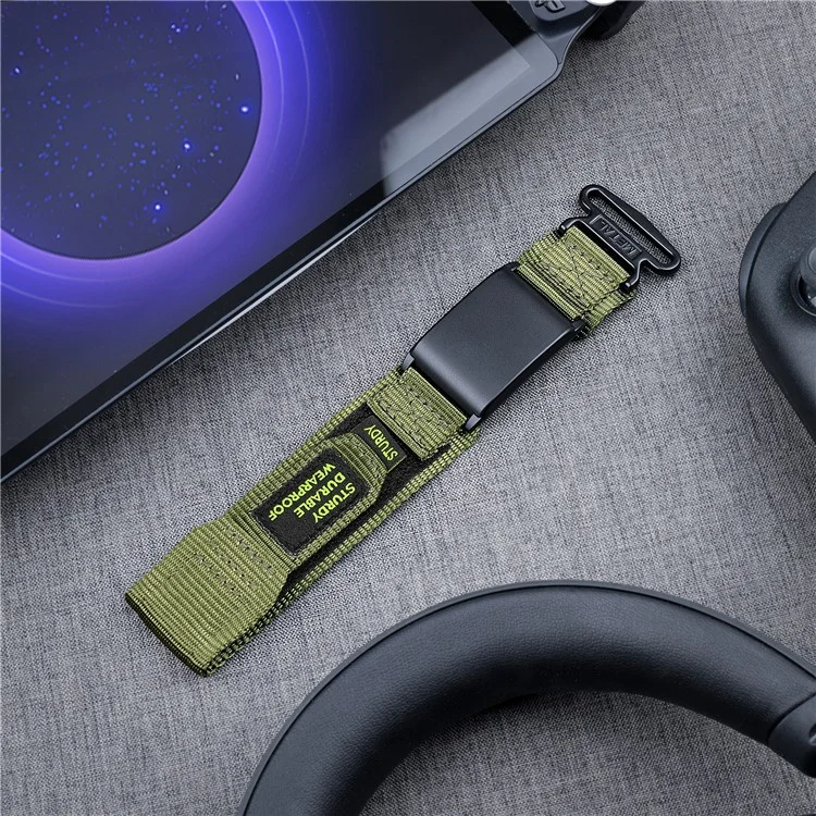 For WHOOP 4.0 Magic Tape Band Stylish Nylon Wrist Strap with Protective Case - Green