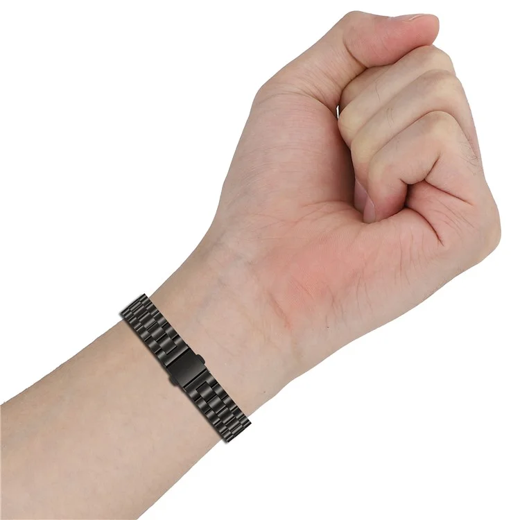 Metal Frame for Huawei Band 10 / 10 NFC / 9 / 9 NFC / 8 / 8 NFC Watch Case Integrated Three Bead Stainless Steel Strap - Silver