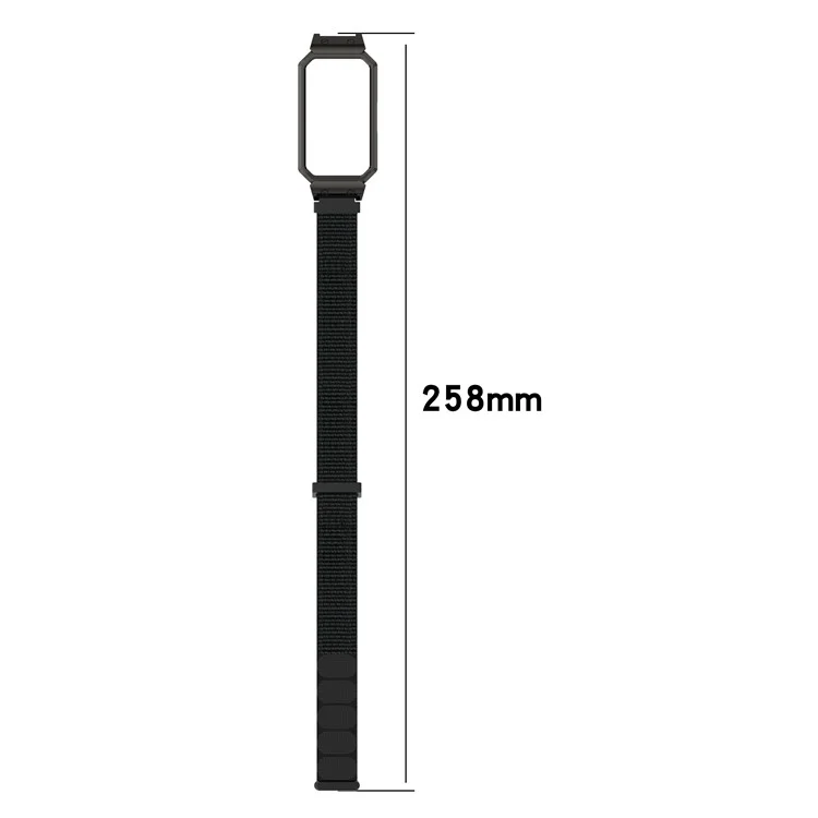 Watch Band for Huawei Band 10 / 10 NFC / 9 / 9 NFC / 8 / 8 NFC Magic Tape Nylon Strap with Metal Case - Red+Rose Gold