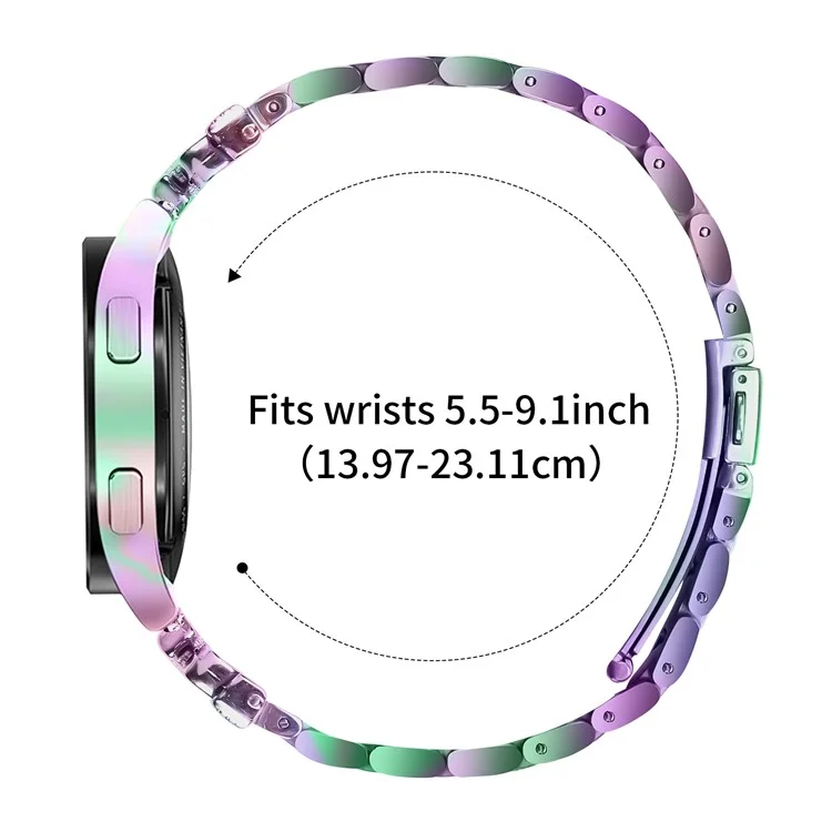 Replacement Strap for Huawei Watch GT 3 Pro 43mm Butterfly Rhinestones Decor Metal Watch Band - Colorful