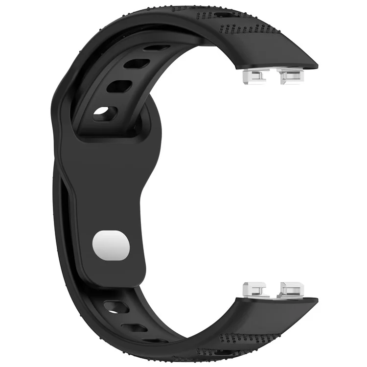Bracelet en silicone à texture pointillée avec boucle inversée pour Huawei Band 10 / 10 NFC / 9 / 9 NFC / 8 / 8 NFC - Noir