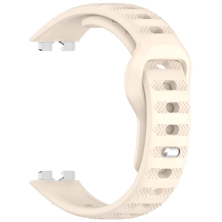 Silicone Watch Band for Huawei Band 10 / 10 NFC / 9 / 9 NFC / 8 / 8 NFC Dot Texture Reverse Buckle Wrist Strap - Starlight