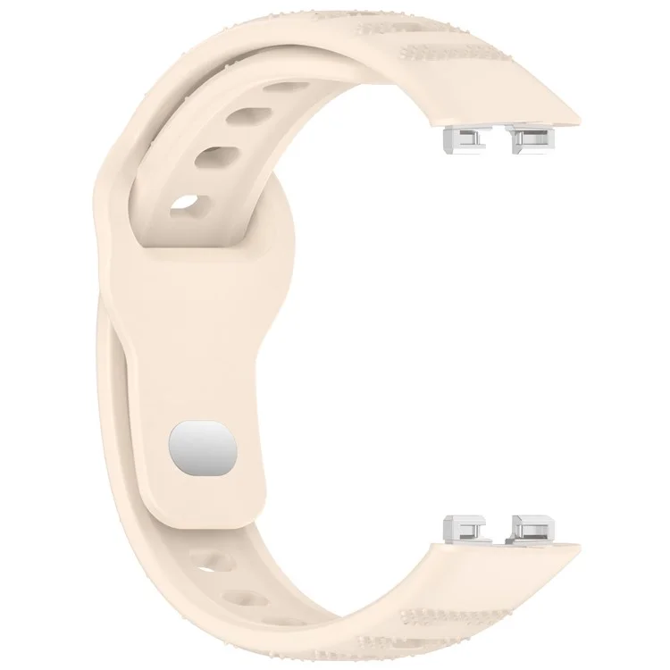 Silicone Watch Band for Huawei Band 10 / 10 NFC / 9 / 9 NFC / 8 / 8 NFC Dot Texture Reverse Buckle Wrist Strap - Starlight