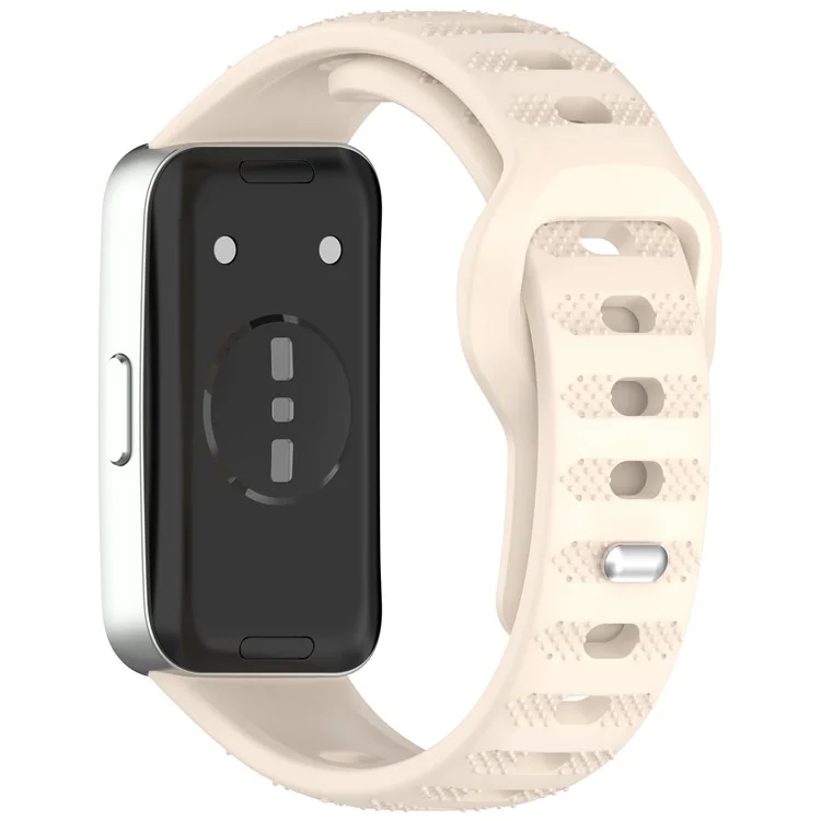 Silicone Watch Band for Huawei Band 10 / 10 NFC / 9 / 9 NFC / 8 / 8 NFC Dot Texture Reverse Buckle Wrist Strap - Starlight