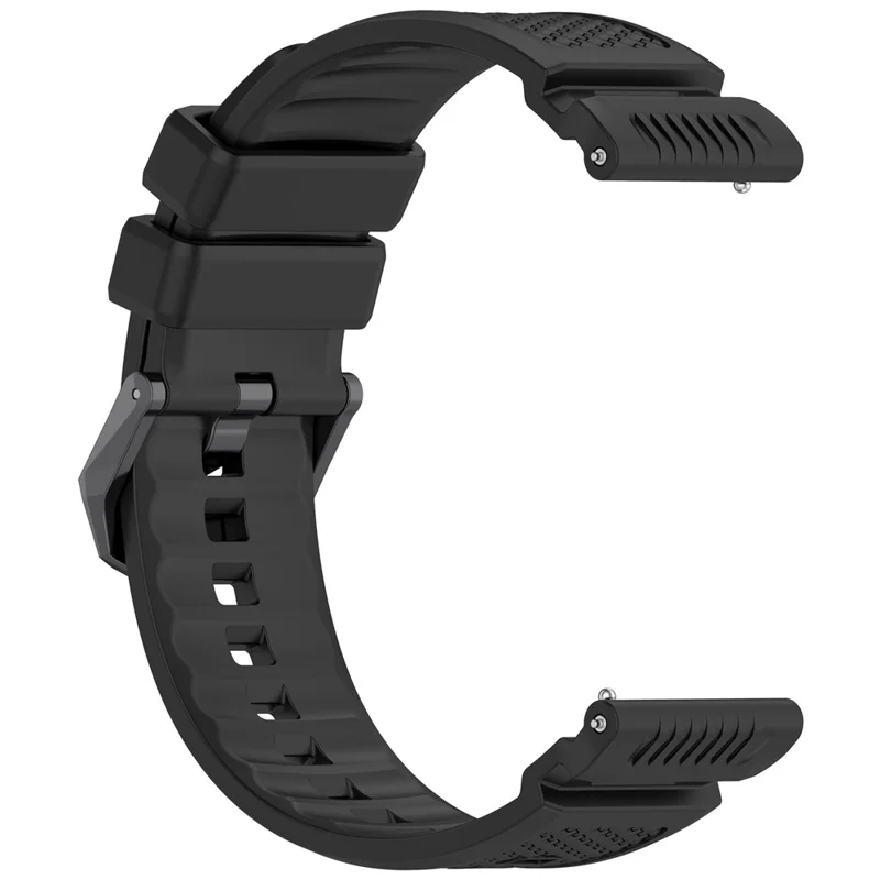 Para TicWatch Atlas Correa de silicona Estilo de armadura Correa de reloj de silicona flexible y ajustable - Negro
