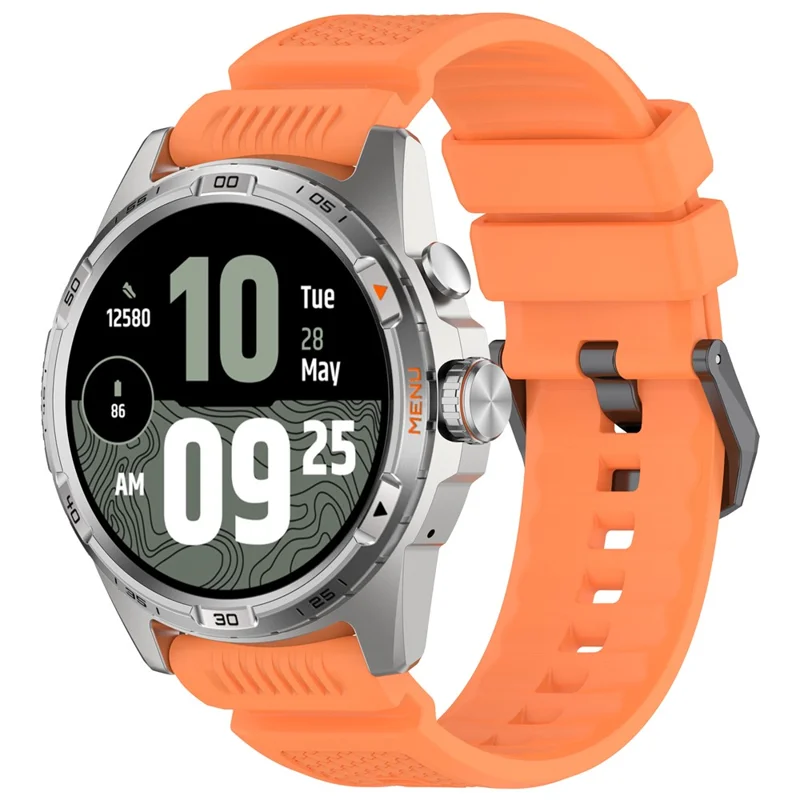 Cinturino in silicone stile armatura per TicWatch Atlas - Regolabile e flessibile - Arancione