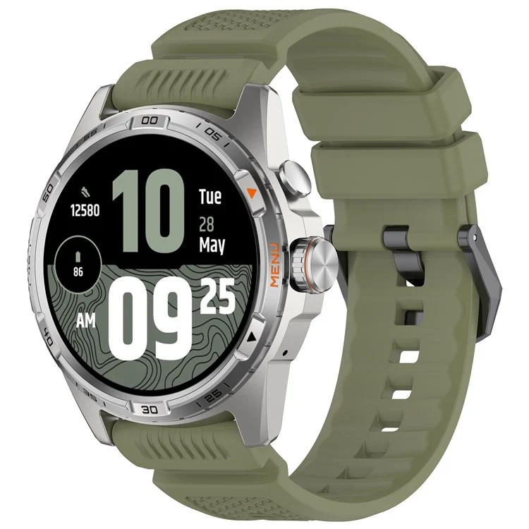 For TicWatch Atlas Silicone Strap Armor Style Flexible Silicone Adjustable Watch Band - Green