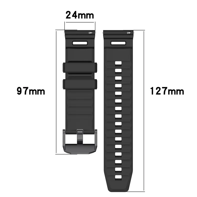 For TicWatch Atlas Silicone Strap Armor Style Flexible Silicone Adjustable Watch Band - Starlight