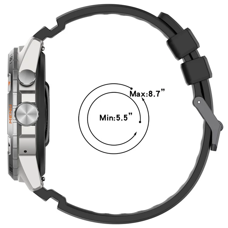 For TicWatch Atlas Silicone Strap Armor Style Flexible Silicone Adjustable Watch Band - Starlight