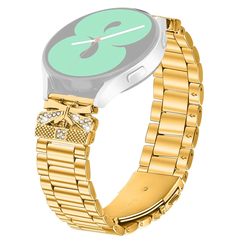 Replacement Strap for Verizon Gizmo Watch 1 Butterfly Rhinestones Decor Metal Watch Band - Gold