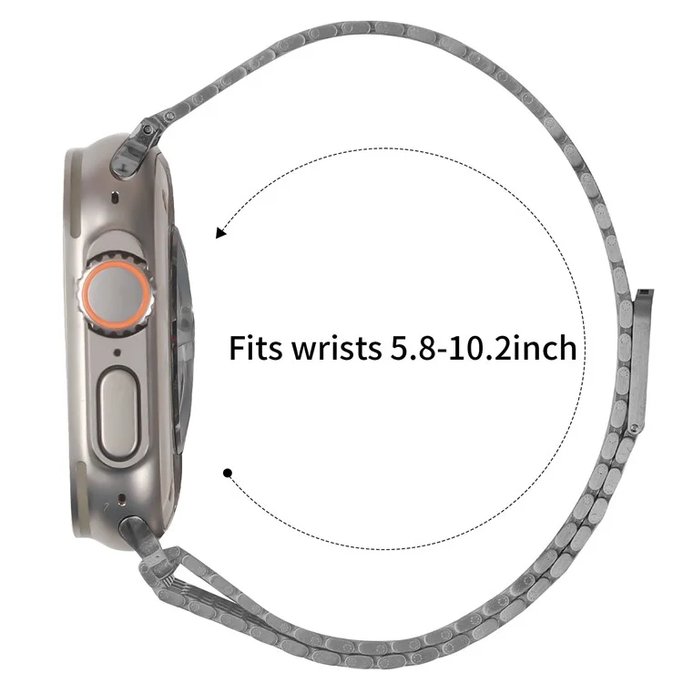 Watch Strap For Apple Watch Series 10 9 8 7 SE 6 5 4 3 2 1 42mm 41mm 40mm 38mm Bands Stainless Steel Magnetic Clasp Watchband - Titanium
