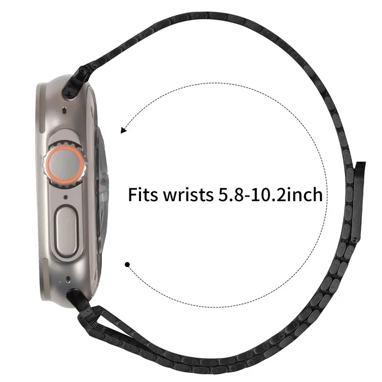 Armband für Apple Watch Series 10 Ultra 9 8 7 SE 6 5 4 3 2 1 42mm 49mm 45mm 44mm 40mm Bänder Edelstahl Magnetverschluss Uhrenarmband - Schwarz