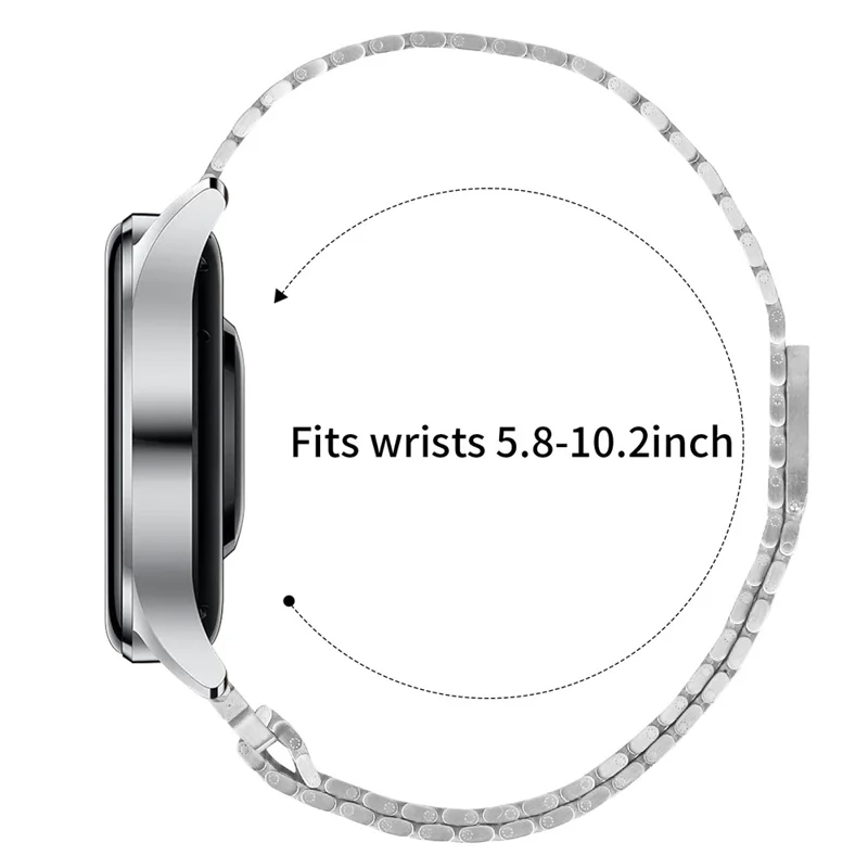 For Huawei Watch 4 Pro / Watch 4 Bands Replacement Stainless Steel Magnetic Clasp Silver Watch Strap