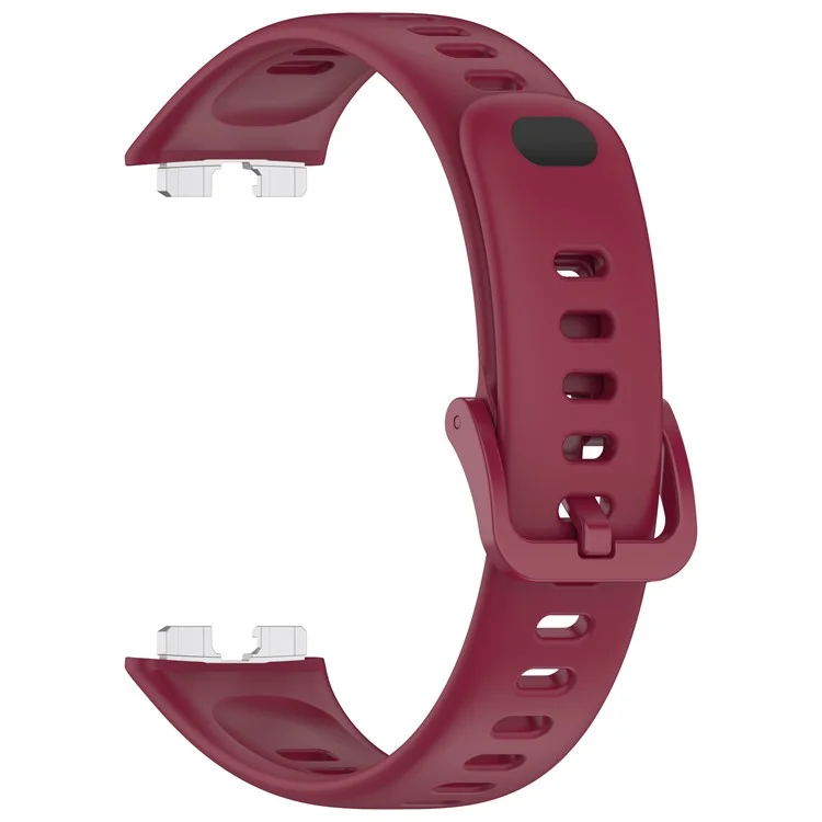For Huawei Band 10  /  10 NFC  /  9  /  9 NFC  /  8  /  8 NFC Replacement Silicone Strap Smart Watch Band -  Wine Red