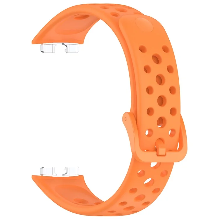 For Huawei Band 10 / 10 NFC / 9 / 9 NFC / 8 / 8 NFC Silicone Strap Multi Hole Design Smart Watch Band - Orange