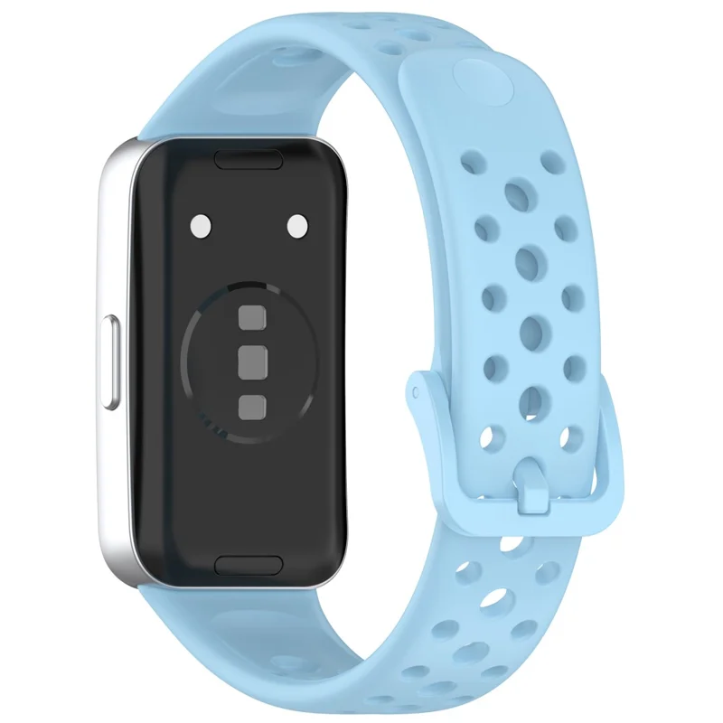 For Huawei Band 10 / 10 NFC / 9 / 9 NFC / 8 / 8 NFC Silicone Strap Multi Hole Design Smart Watch Band - Baby Blue