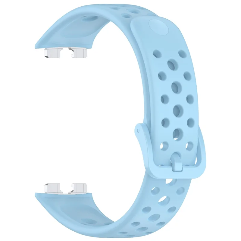 For Huawei Band 10 / 10 NFC / 9 / 9 NFC / 8 / 8 NFC Silicone Strap Multi Hole Design Smart Watch Band - Baby Blue