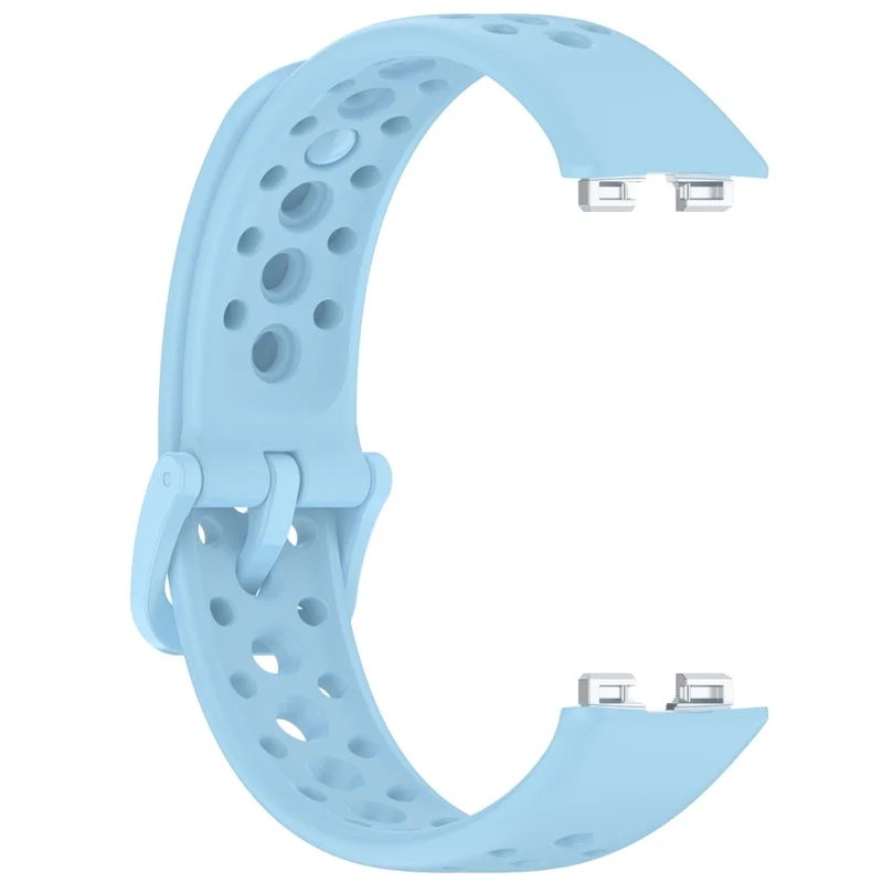 For Huawei Band 10 / 10 NFC / 9 / 9 NFC / 8 / 8 NFC Silicone Strap Multi Hole Design Smart Watch Band - Baby Blue