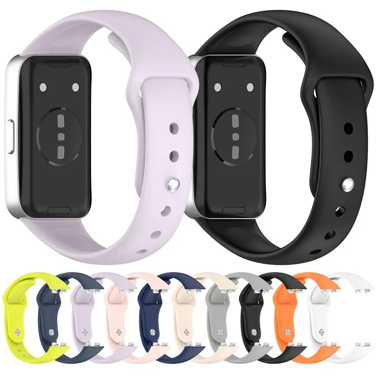 For Huawei Band 10 / 10 NFC / 9 / 9 NFC / 8 / 8 NFC Silicone Wristband Replacement Strap Sports Fitness Tracker Band - Black