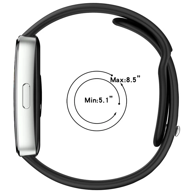 For Huawei Band 10 / 10 NFC / 9 / 9 NFC / 8 / 8 NFC Silicone Wristband Replacement Strap Sports Fitness Tracker Band - Black