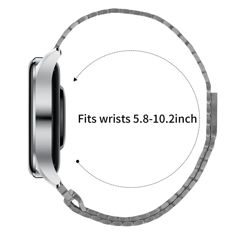 For Huawei Watch 3 Pro  /  Watch 3 Bands Adjustable Stainless Steel Magnetic Clasp Watchband Wrist Strap - Titanium