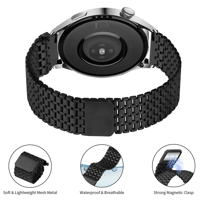 Für Xiaomi Watch S4 Sportbänder Edelstahl Magnetverschluss Uhrenarmband Handgelenkband - Schwarz