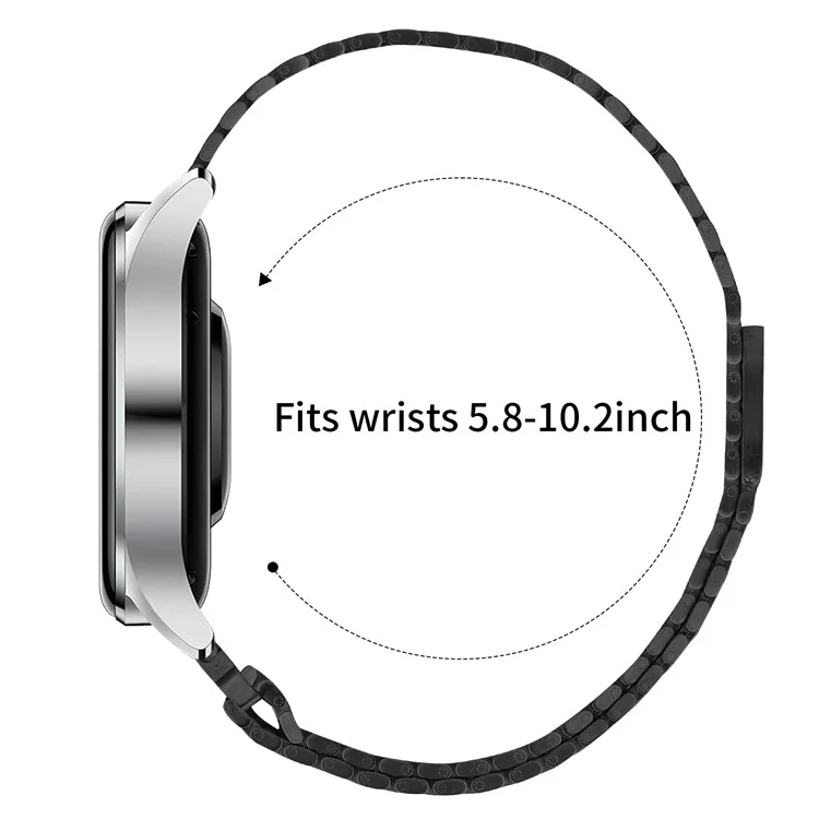 Pour Haylou GST (LS09B) Bracelet en Acier Inoxydable avec Fermoir Magnétique - Noir