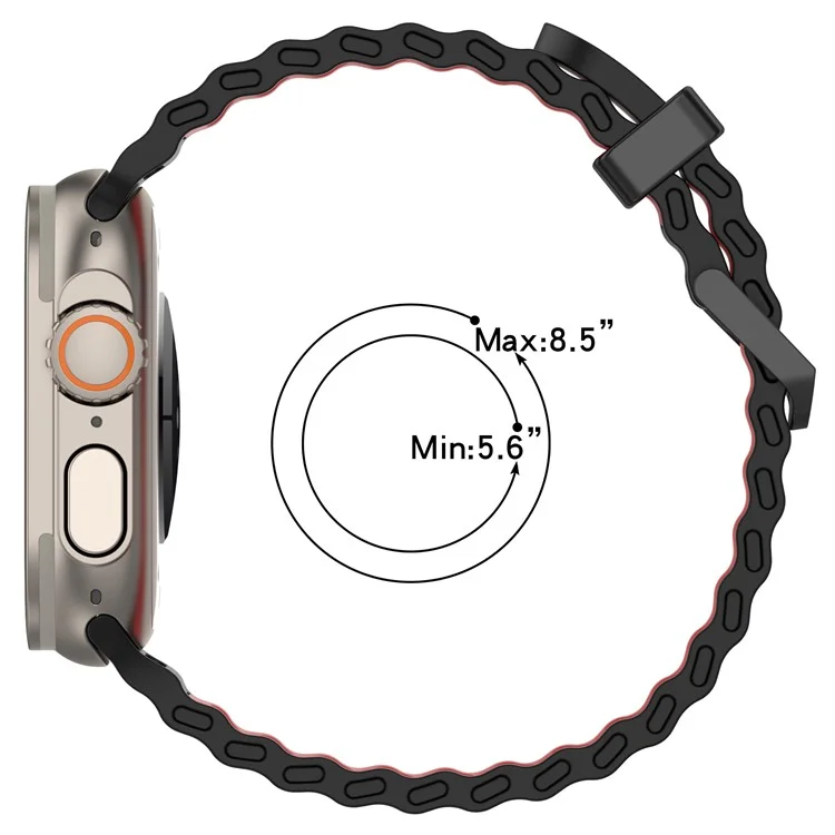 Armband für Apple Watch Series 10 Ultra 9 8 7 SE 6 5 4 3 2 1 46mm 49mm 45mm 44mm 42mm Zweifarbiges Silikon Armband - Weiß + Schwarz