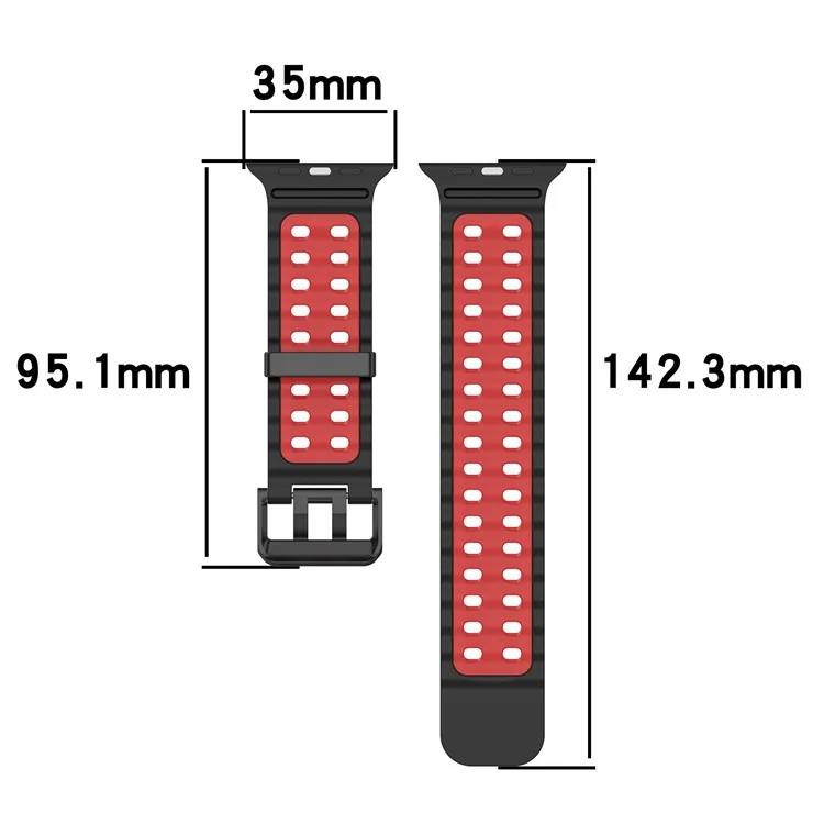 Armband für Apple Watch Series 10 Ultra 9 8 7 SE 6 5 4 3 2 1 46mm 49mm 45mm 44mm 42mm Zweifarbiges Silikon Armband - Weiß + Schwarz