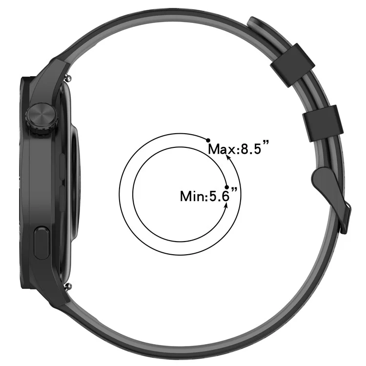 Pour Huawei Watch GT 5 46mm / Bracelet de montre Keep Watch Pilot 1 Design à trois trous 22mm Bracelet en silicone bicolore - Gris + Orange