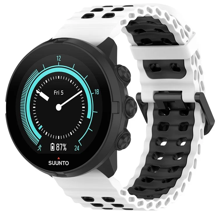 Armband für Suunto Spartan Sport / 9 / 7 Zweifarbiges Silikonarmband - Weiß + Schwarz
