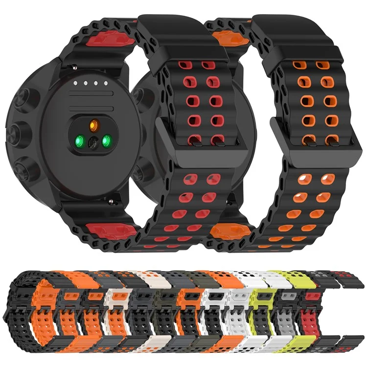 Armband für Suunto Spartan Sport / 9 / 7 Zweifarbiges Silikonarmband - Weiß + Schwarz