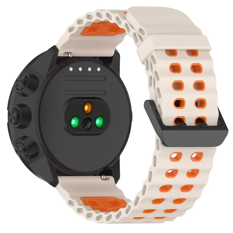 Watch Band for Suunto Spartan Sport / 9 / 7 Dual Color Silicone Strap - Starlight + Orange