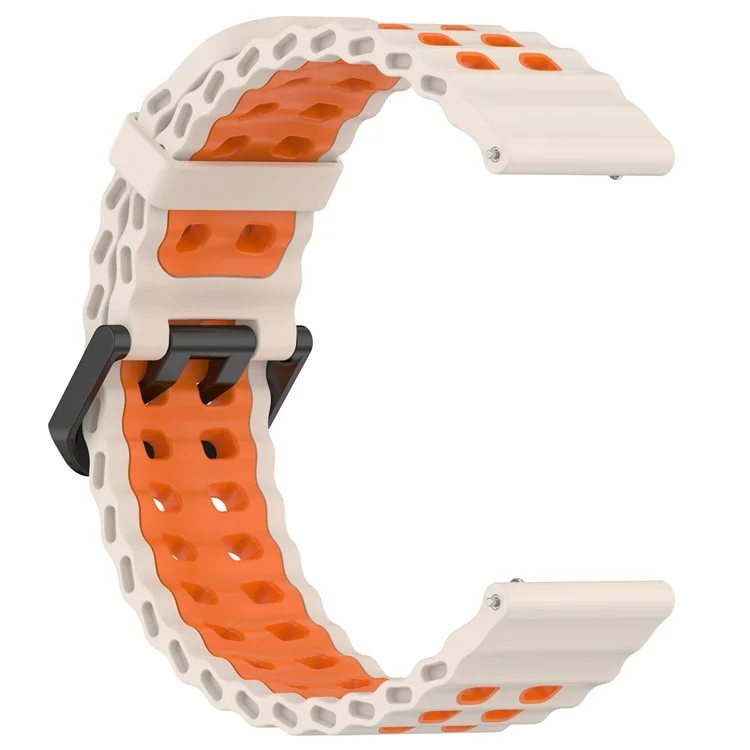 Watch Band for Suunto Spartan Sport / 9 / 7 Dual Color Silicone Strap - Starlight + Orange