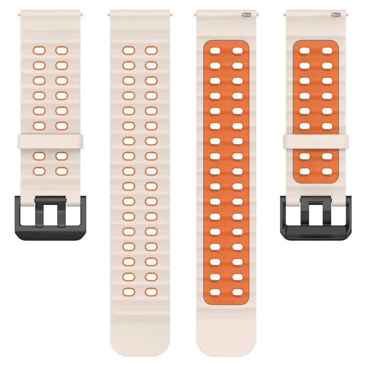Watch Band for Suunto Spartan Sport / 9 / 7 Dual Color Silicone Strap - Starlight + Orange