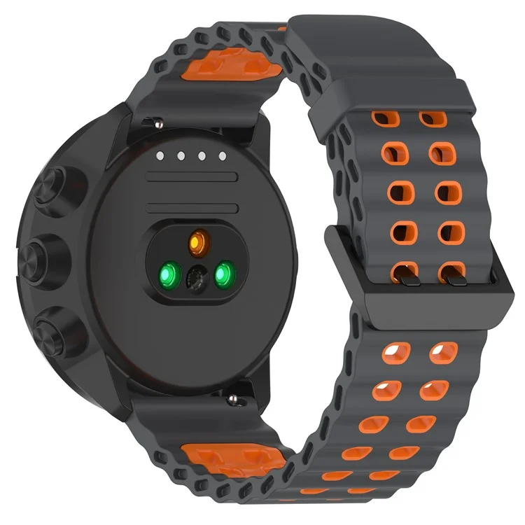 Correa para Suunto Spartan Sport / 9 / 7 Correa de silicona de dos colores - Gris espacial + Naranja