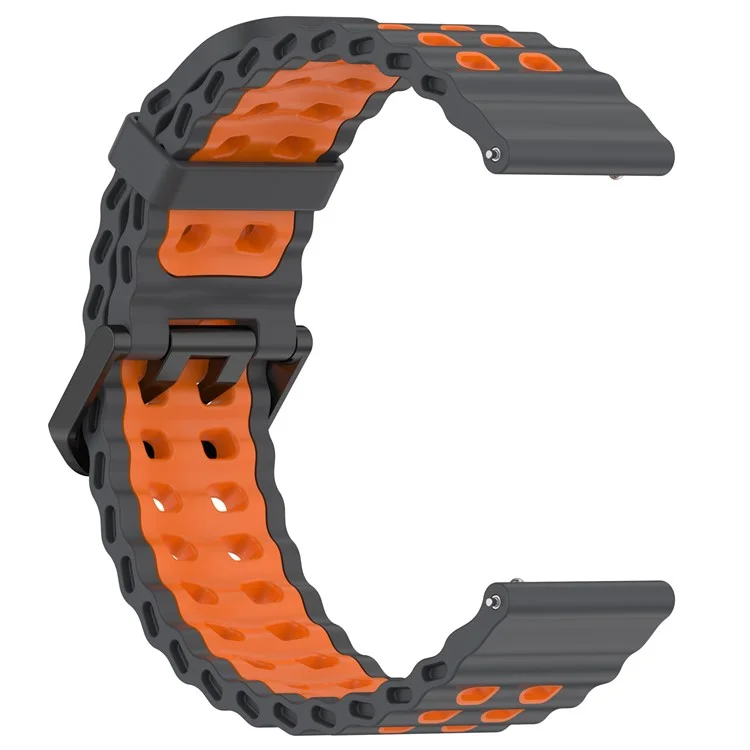 Correa para Suunto Spartan Sport / 9 / 7 Correa de silicona de dos colores - Gris espacial + Naranja