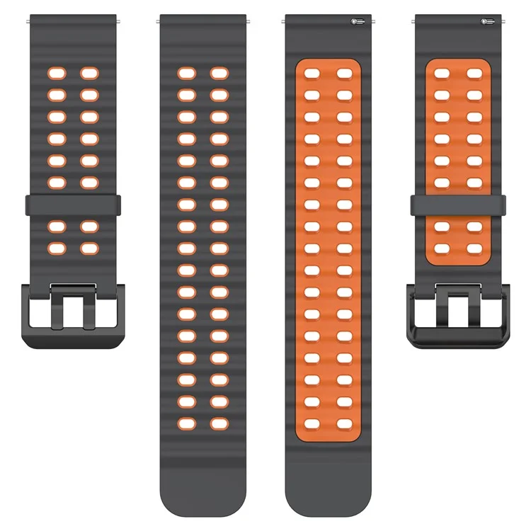 Correa para Suunto Spartan Sport / 9 / 7 Correa de silicona de dos colores - Gris espacial + Naranja