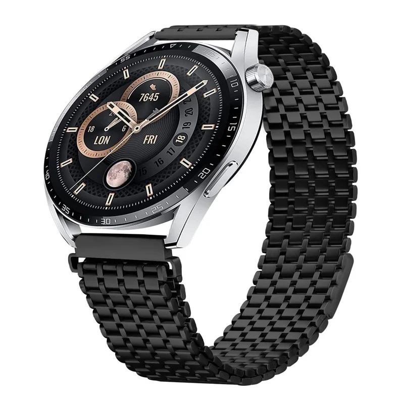 For Garmin Venu 3 Bands Adjustable Stainless Steel Magnetic Clasp Watchband Wrist Strap - Black