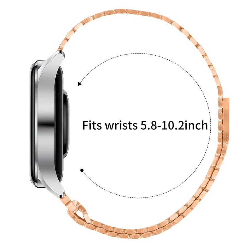 For Garmin Venu 2 Bands Adjustable Stainless Steel Magnetic Clasp Watchband Wrist Strap - Rose Gold