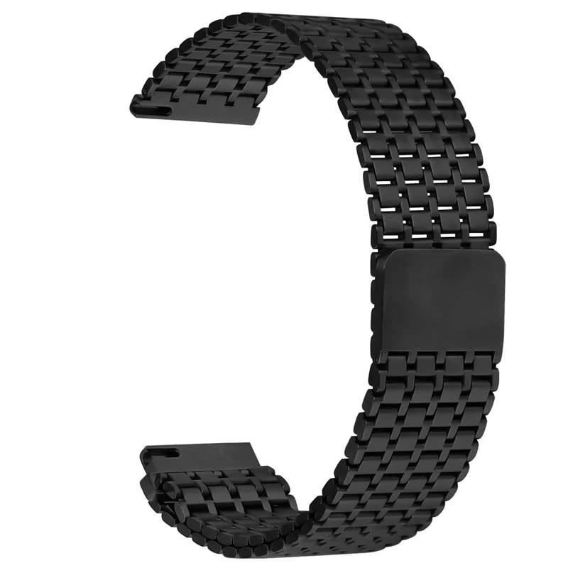 For Garmin Vivoactive 4 Bands Adjustable Stainless Steel Magnetic Clasp Watchband Wrist Strap - Black