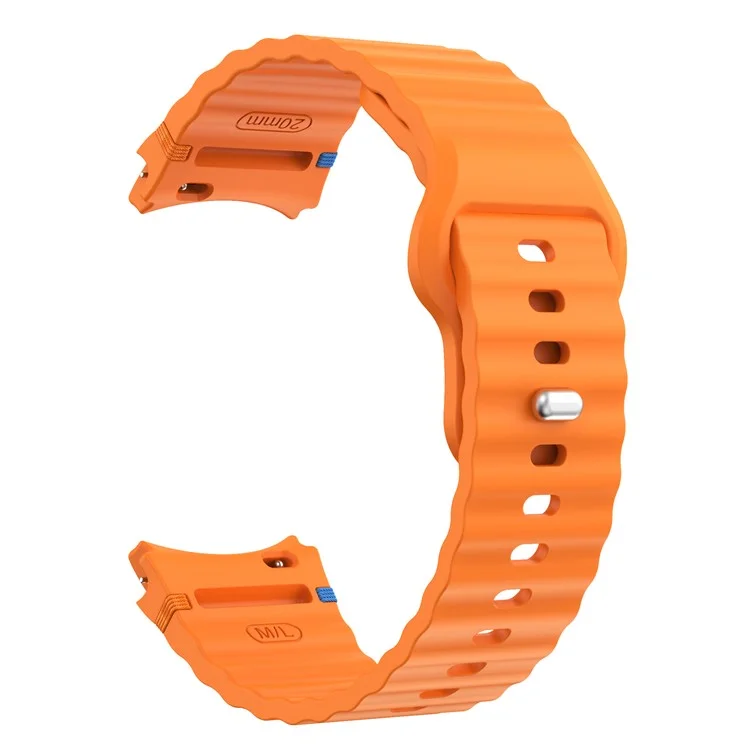 Armband für Samsung Galaxy Watch7 40mm 44mm / Watch6 40mm 44mm Wellen-Silikonarmband - Orange