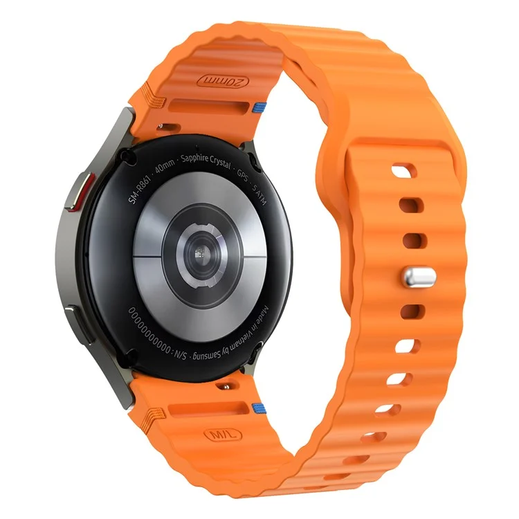 Armband für Samsung Galaxy Watch7 40mm 44mm / Watch6 40mm 44mm Wellen-Silikonarmband - Orange