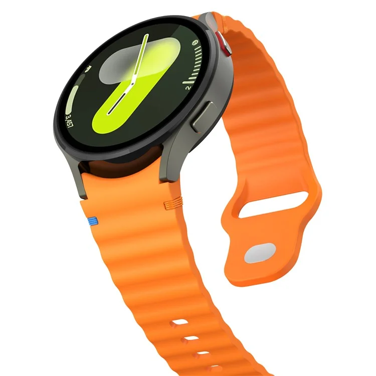 Armband für Samsung Galaxy Watch7 40mm 44mm / Watch6 40mm 44mm Wellen-Silikonarmband - Orange